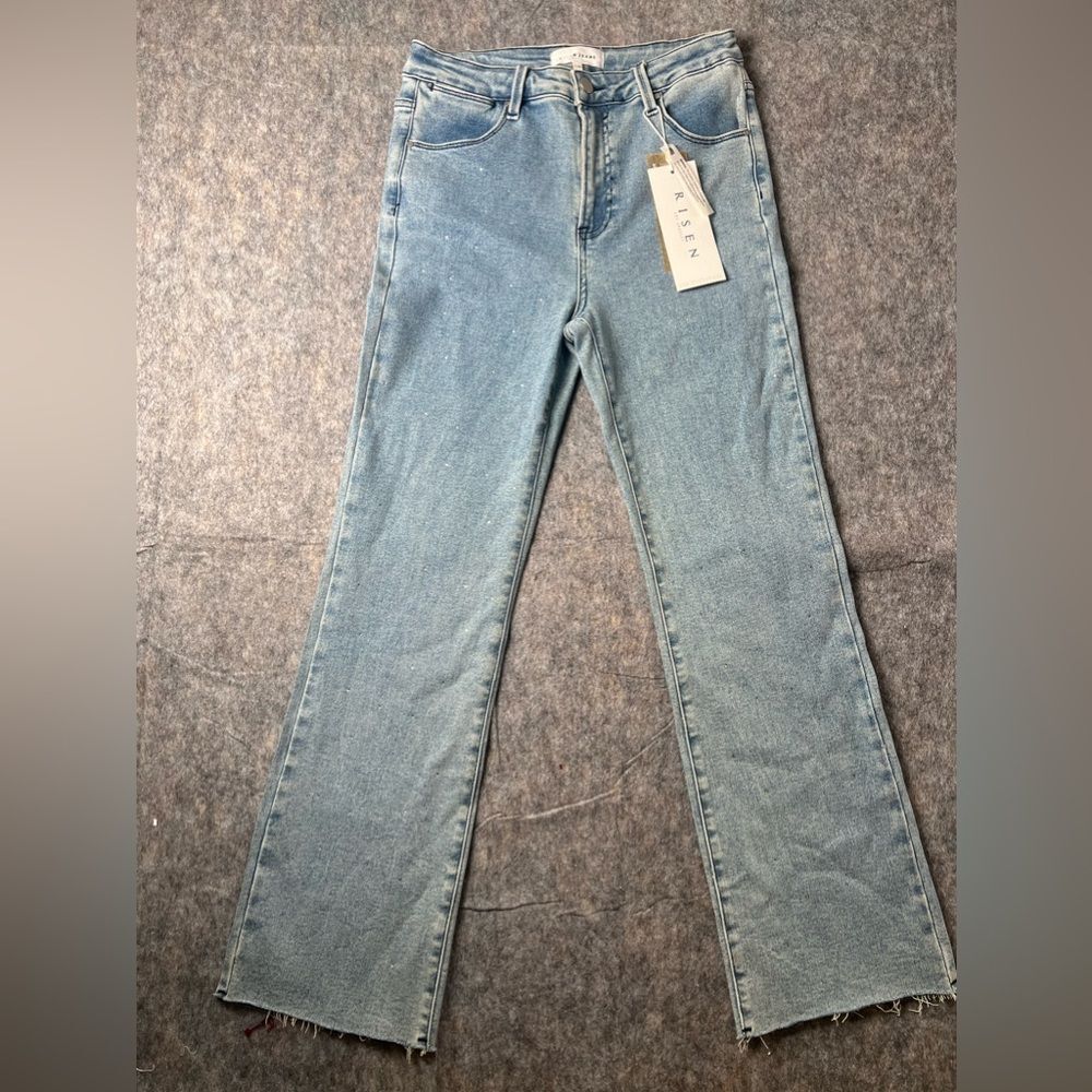 Risen Jeans Womens 11/30 Blue High Rise Slim Straight Leg Stretch Denim #279 NWT